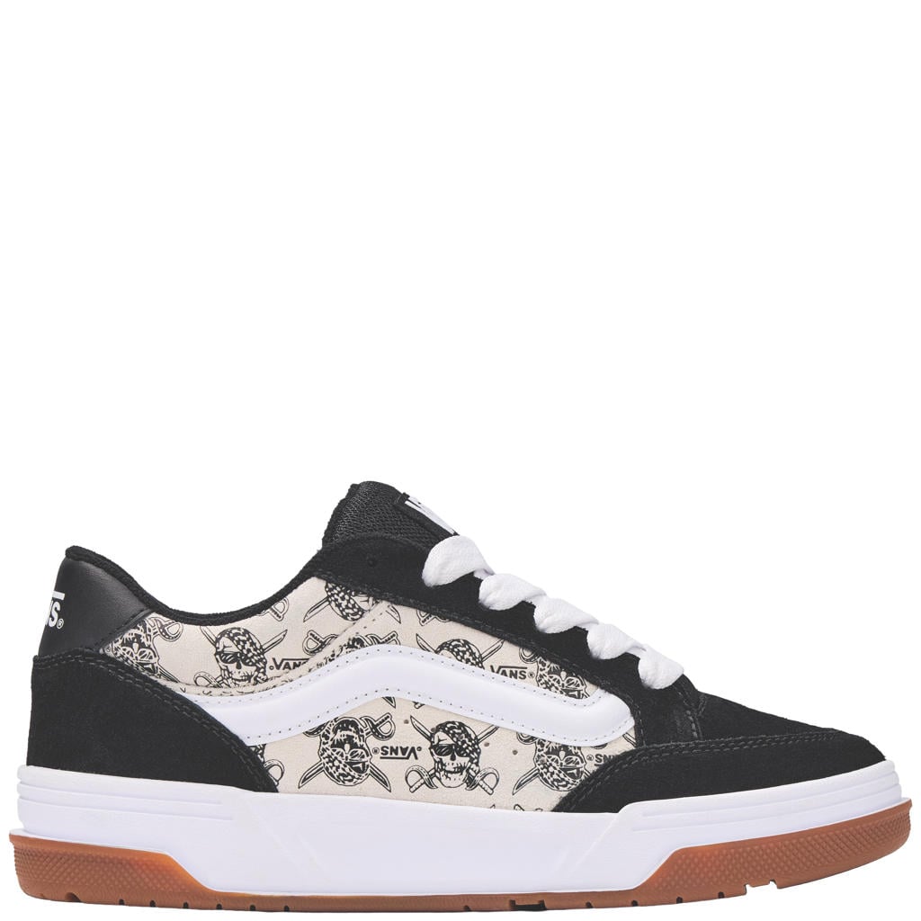 Zwart en witte jongens en meisjes VANS Hylane suede sneakers van leer met veters