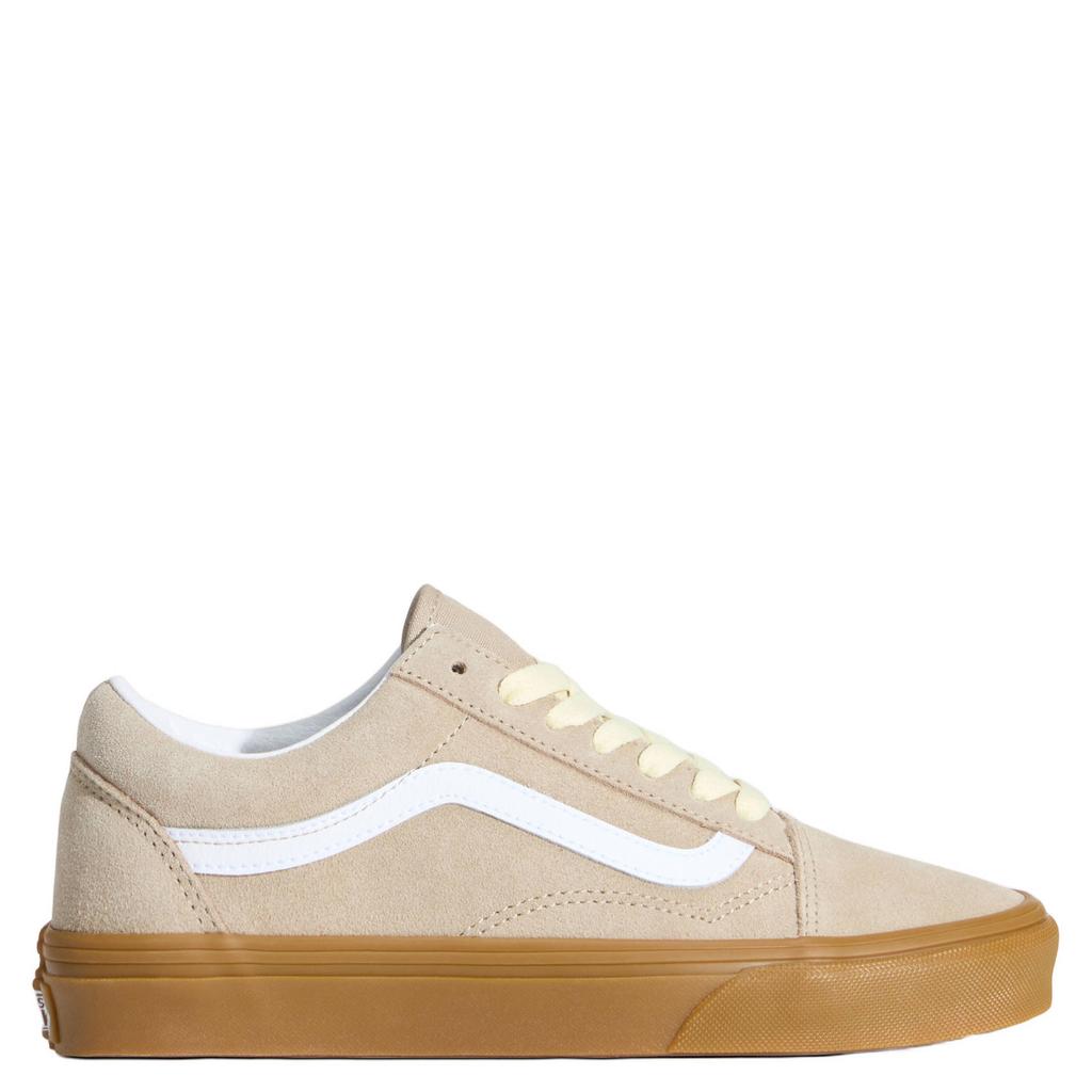 Zandkleurige heren Vans Old Skool suede sneaker met veters
