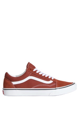 Old Skool suede sneakers roodbruin/wit