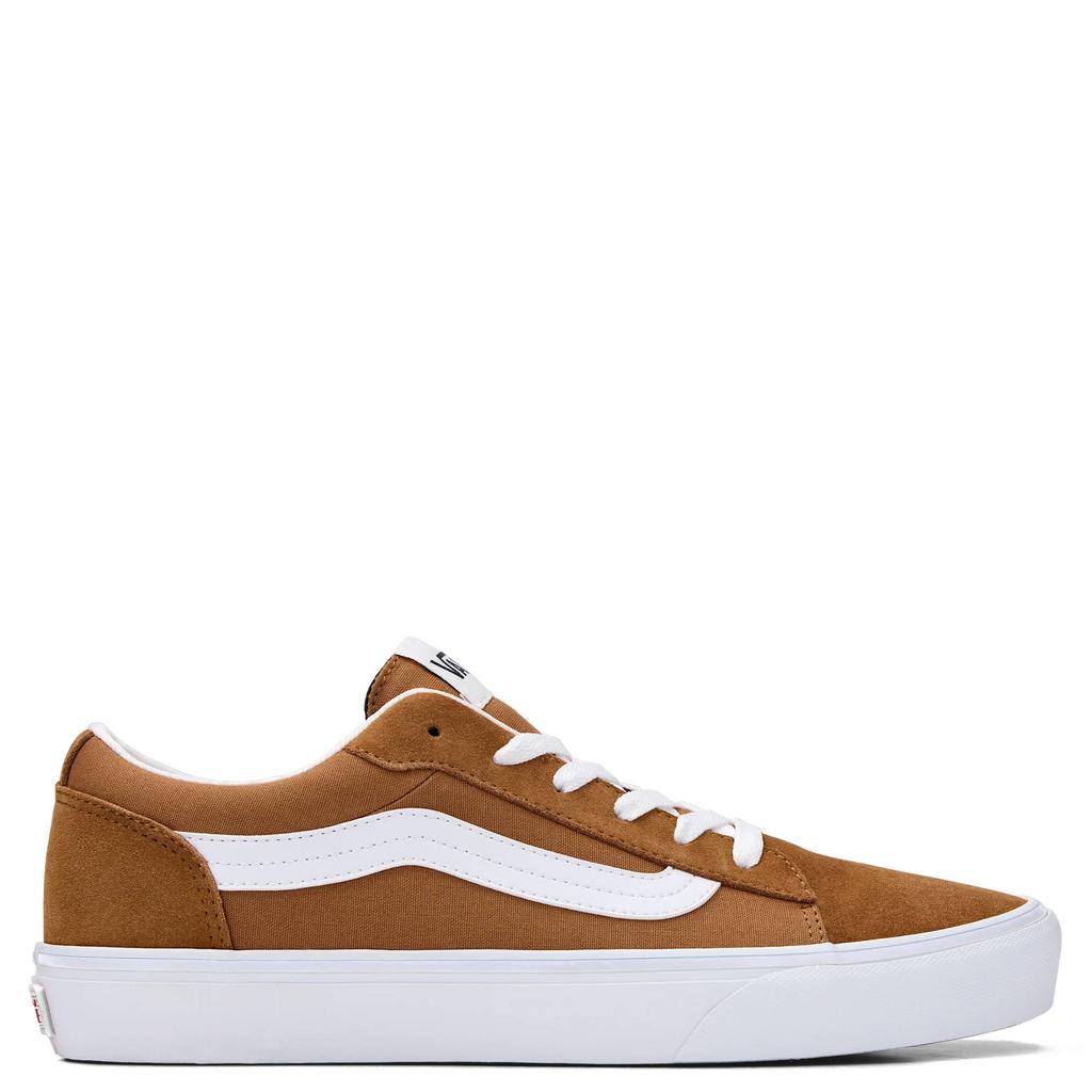 Cognac en witte heren Vans Vero LS suede sneakers van leer met veters