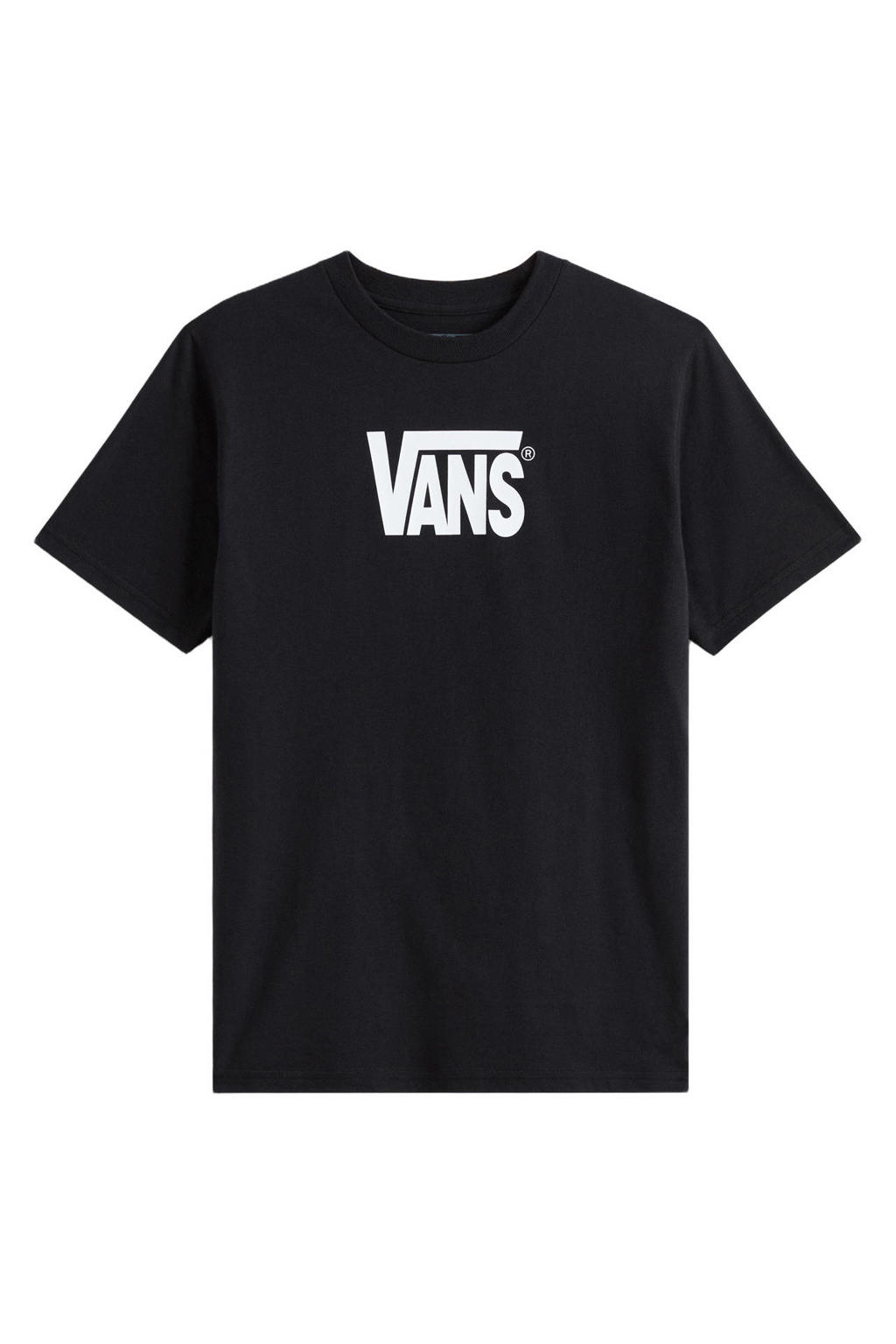 Zwarte jongens en meisjes VANS T-shirt van katoen met printopdruk, korte mouwen en ronde hals