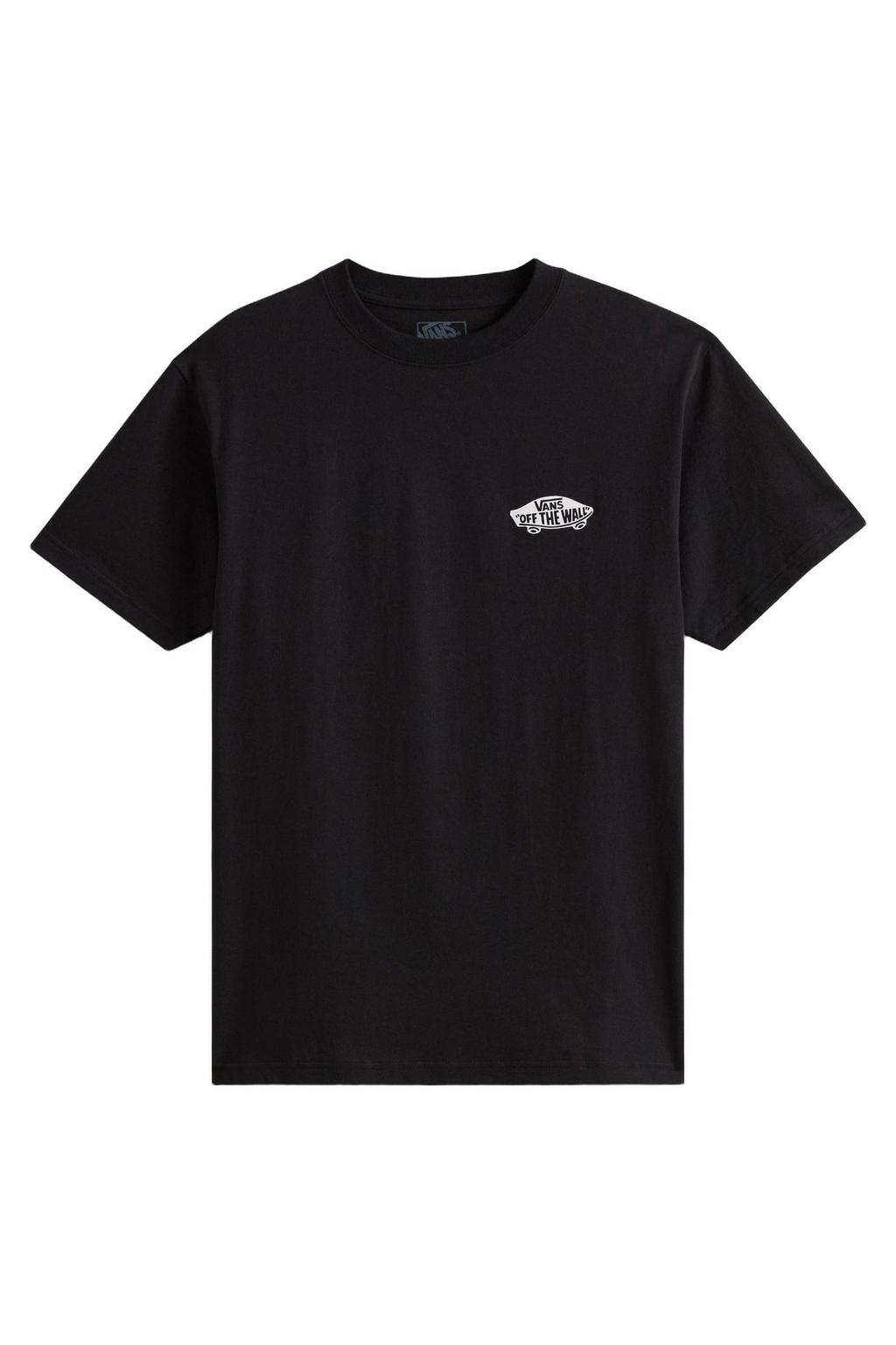 Zwarte heren Vans T-shirt van katoen met backprint, korte mouwen en ronde hals
