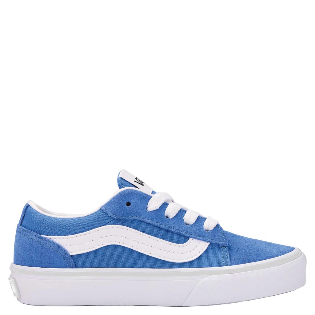 Blauw en witte jongens en meisjes VANS Vero LS sneakers van leer met veters