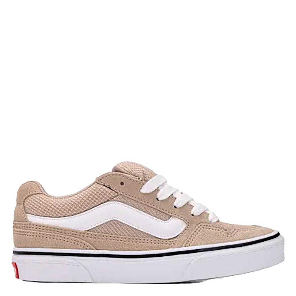 Zand en witte jongens en meisjes Vans Caldrone sneakers van leer met veters