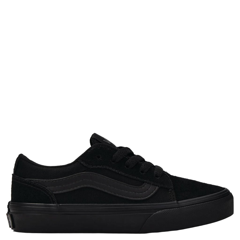 Zwarte jongens en meisjes VANS Vero LS suede sneakers van leer met veters