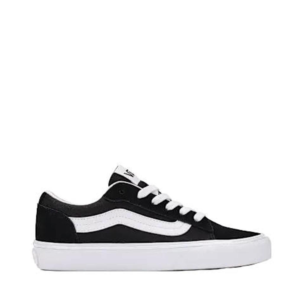 Zwart en witte jongens en meisjes Vans Vero LS sneakers van leer met veters