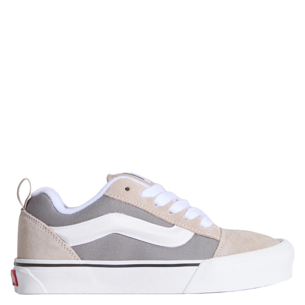 Grijs en roze jongens en meisjes VANS Knu Skool suede sneakers van leer met textiel met veters