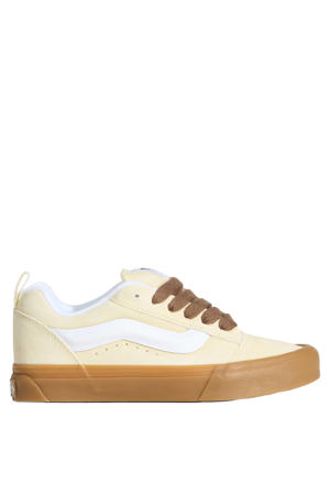 KNU Skool suede sneakers lichtgeel/wit