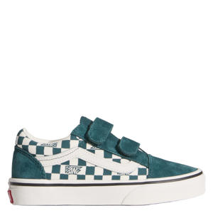 Old Skool leren sneakers blauwgroen/ecru