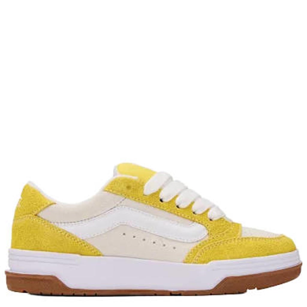 Geel en witte heren VANS Hylande suede sneakers van leer met veters