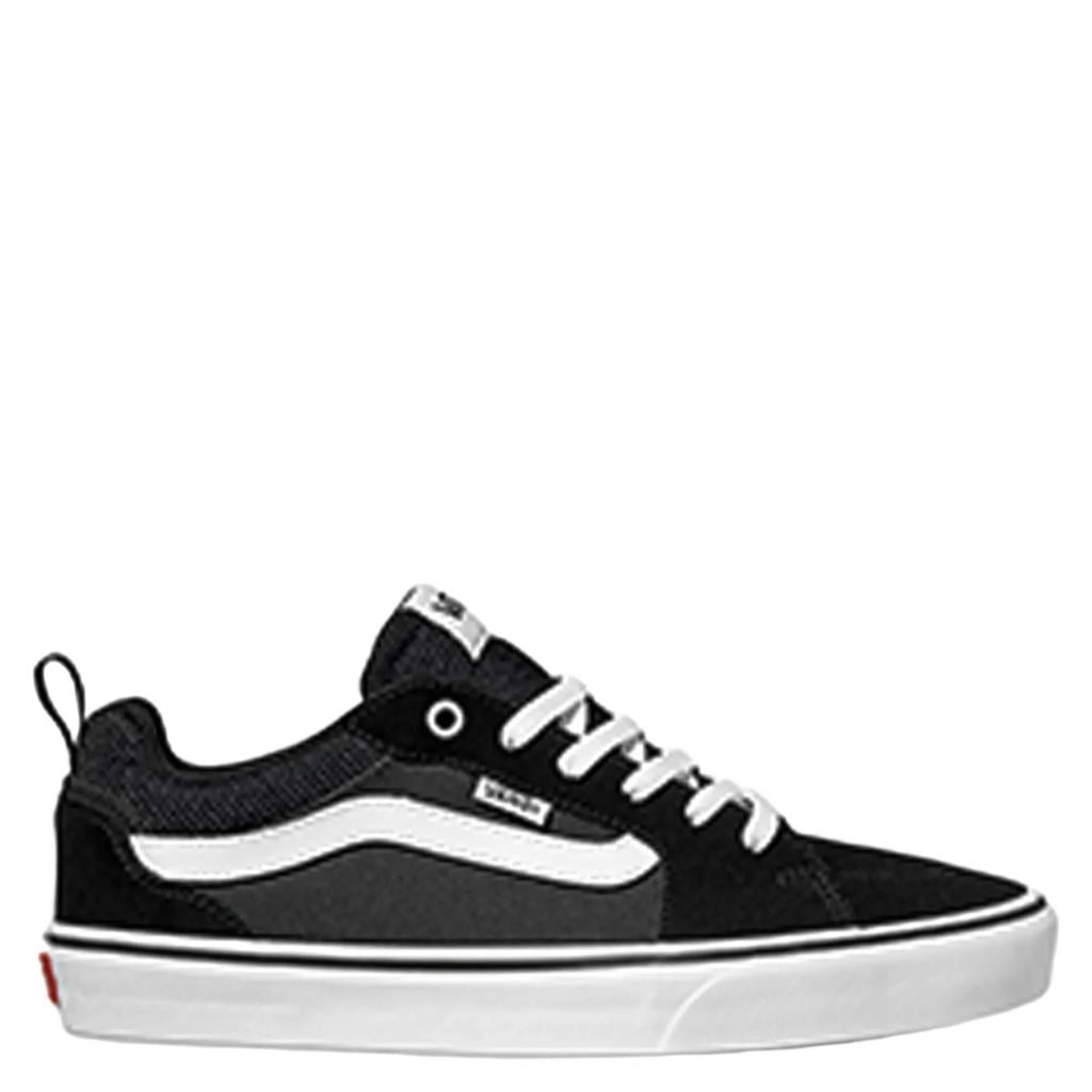 Zwart en witte heren Vans Filmore sneakers van leer met veters
