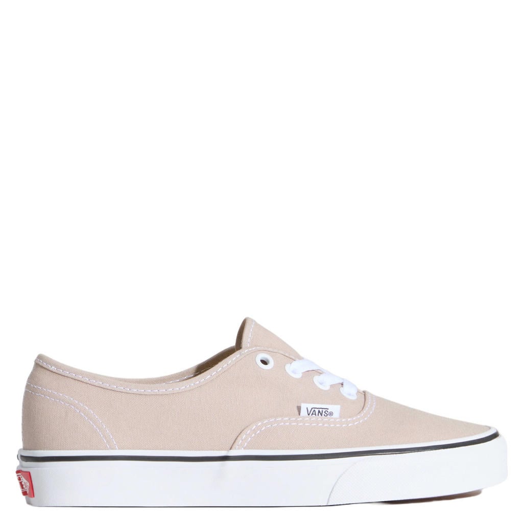 Zandkleurige unisex VANS Authentic Color Theory sneakers van canvas met veters