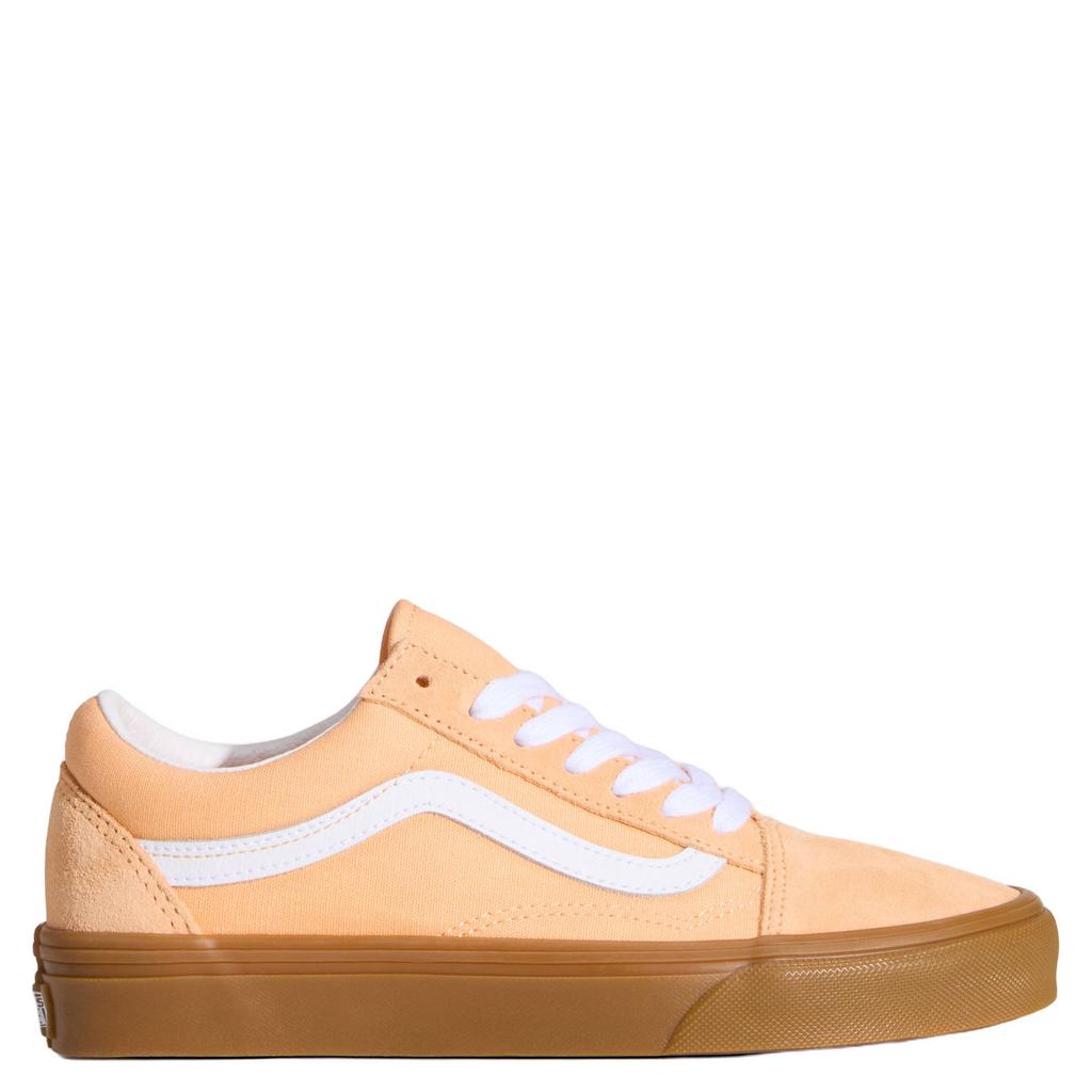 Lichtoranje en witte heren Vans Old Skool suede sneaker met veters