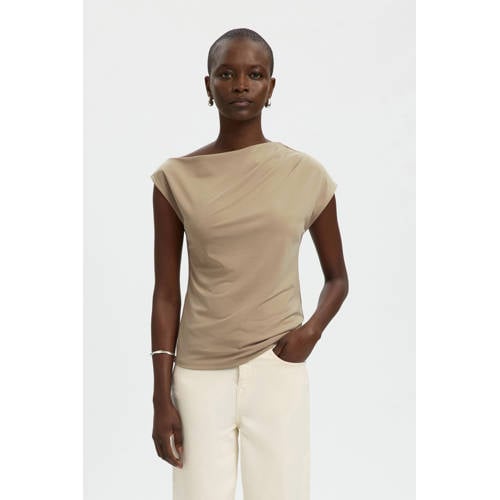 SELECTED FEMME asymmetrische top beige afbeelding