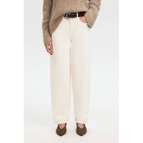 SELECTED FEMME high waist barrel jeans ecru afbeelding