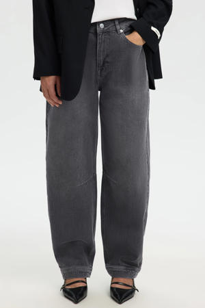 high waist barrel jeans grey denim