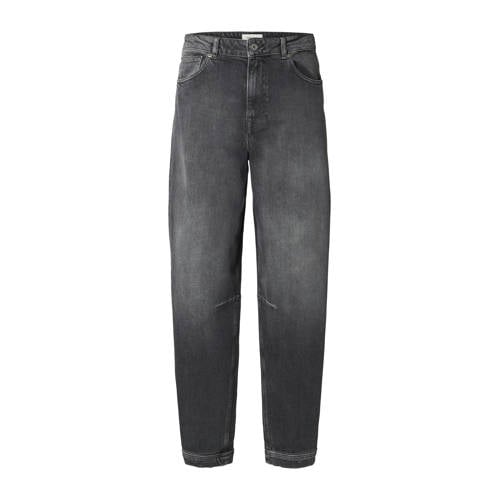SELECTED FEMME high waist barrel jeans grey denim afbeelding