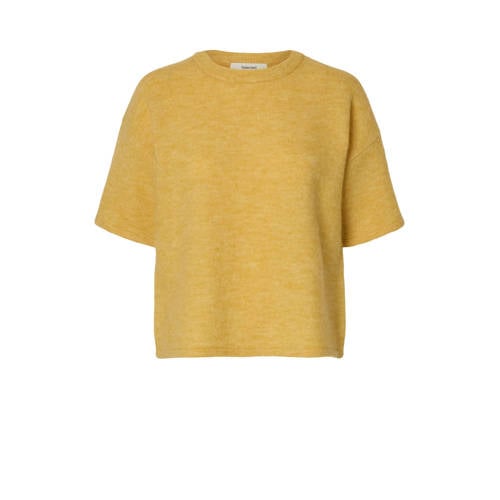 SELECTED FEMME trui met wol oker gebreid afbeelding