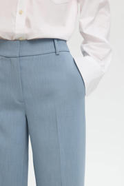 thumbnail: Lichtblauwe dames SELECTED FEMME Wide leg regular waist casual broek met rits- en haaksluiting en effen