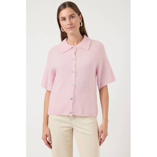 Y.A.S vest lichtroze gebreid afbeelding