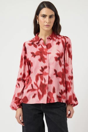 gebloemde blouse roze