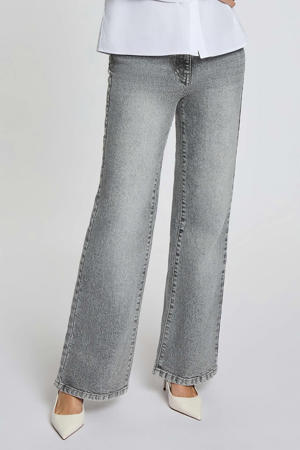 high waist wide leg jeans grey denim
