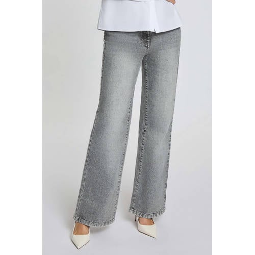 Morgan high waist wide leg jeans grey denim afbeelding