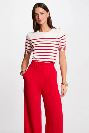 top ecru/ rood