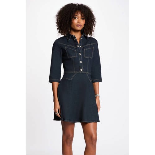 Morgan jurk dark blue denim afbeelding
