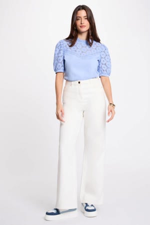 top broderie blauw