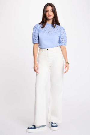 top broderie blauw