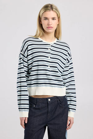gestreepte sweater marineblauw