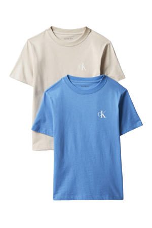 T-shirt - beige/hemelsblauw (set van 2)