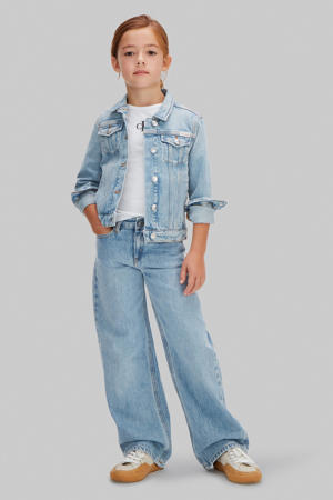 wide leg jeans light blue denim