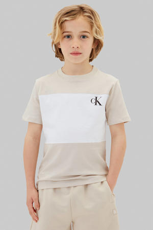 T-shirt - beige/wit (set van 2)