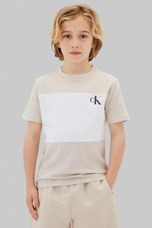 T-shirt - beige/wit (set van 2)