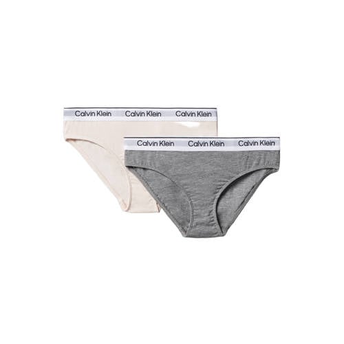 Calvin Klein slip grijs/lichtroze (set van 2)