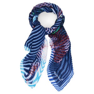 sjaal met bloemenprint blauw