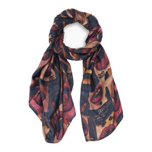 sjaal met print donkerrood