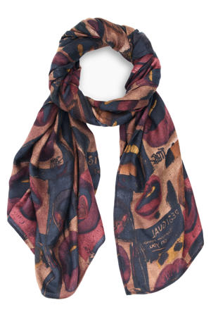 sjaal met print donkerrood