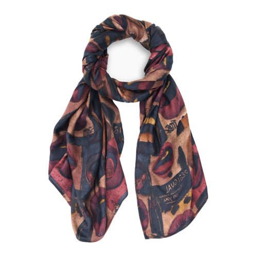 Desigual sjaal met print donkerrood afbeelding