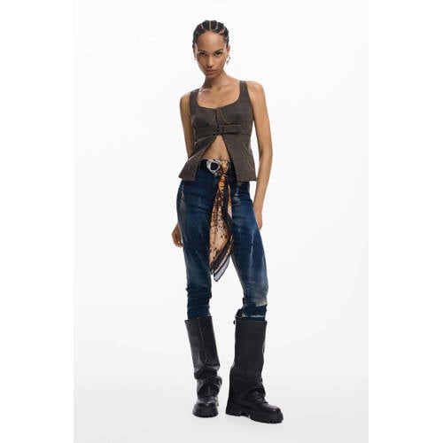 Desigual sjaaltje met panterprint bruin afbeelding