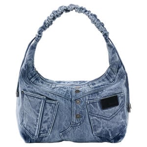 denim schoudertas blauw