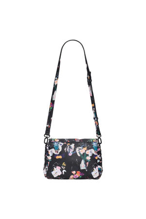 crossbody tas met print zwart
