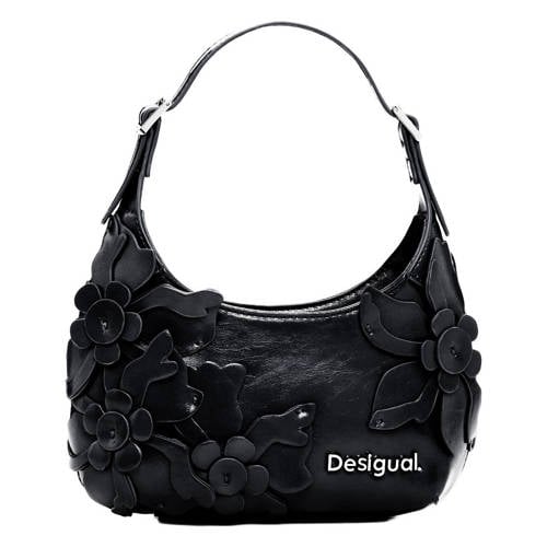 Desigual schoudertas met bloemen zwart afbeelding