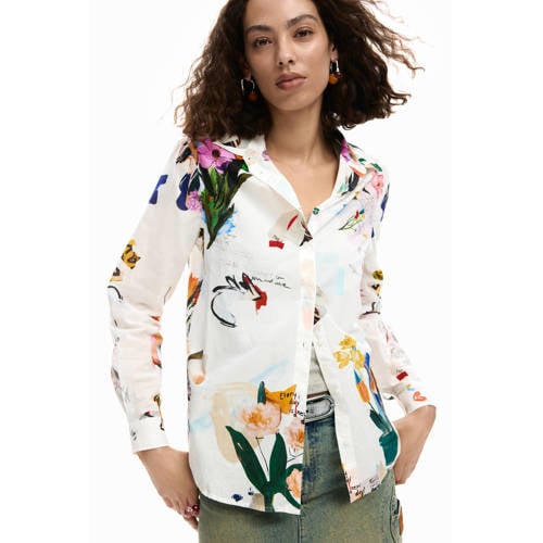 Desigual gebloemde blouse wit afbeelding