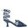 Desigual denim sandaletten met 3d applicatie dark denim