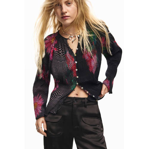 Desigual gebloemde blouse zwart afbeelding