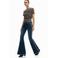 Desigual flared jeans dark blue denim