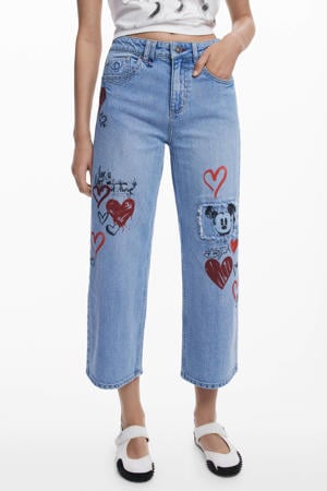 straight leg jeans medium blue denim